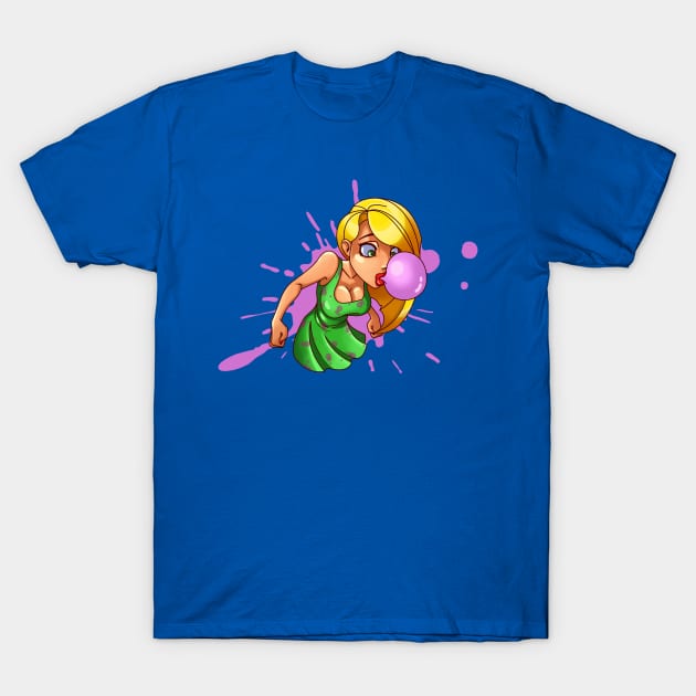 Boom BubbleGum! Crank Girls T-Shirt by NewLionStudio